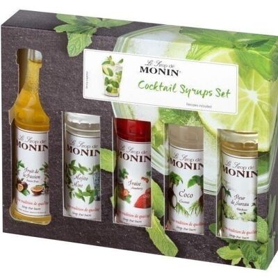 Coffret cadeau Cocktails MONIN pour vos cocktails maison - Arômes naturels - 5x5cl