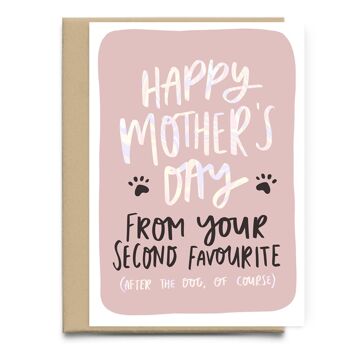 Bonne fête des mères de votre deuxième favori après la carte drôle de fête des mères | Carte de voeux drôle pour maman | Carte maman 3