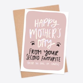 Bonne fête des mères de votre deuxième favori après la carte drôle de fête des mères | Carte de voeux drôle pour maman | Carte maman 1
