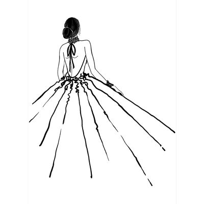 Rosana Laiz (Fashion Illustration from the back) , 30 x 40cm , PPR54021