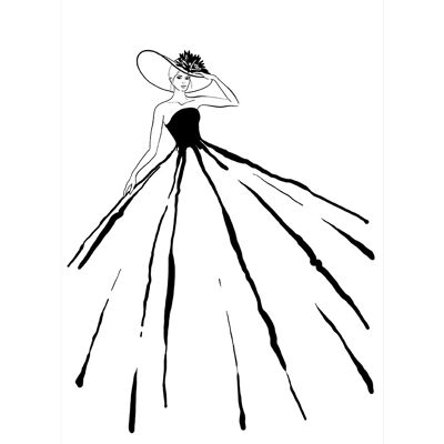 Rosana Laiz (Fashion Illustration with Pamela Hat) , 30 x 40cm , PPR54020