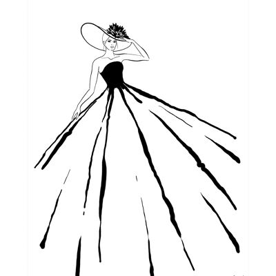 Rosana Laiz (Fashion Illustration with Pamela Hat) , 40 x 50cm , PPR43883