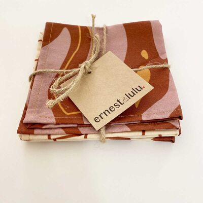 Pack of 3 fabric handkerchiefs - jeanne & bernard collection