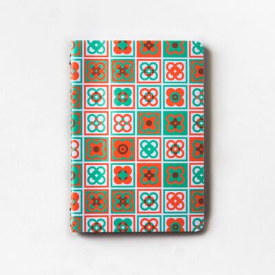 Cuaderno A6 / Flor de Barcelona / Naranja-verde