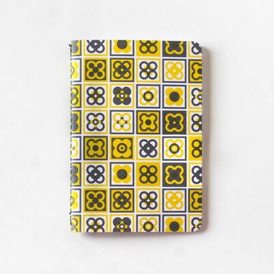 Cuaderno A6 / Flor de Barcelona / negro amarillo