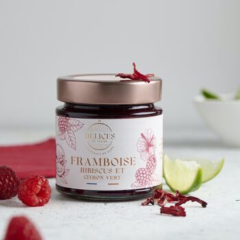 Confiture Framboise, Hibiscus & Citron vert 230GR