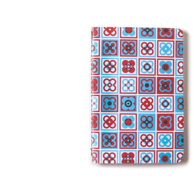 Cuaderno A6 / Flor de Barcelona / rojo azul