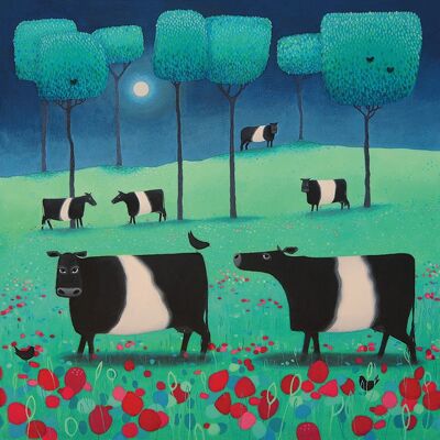 Ailsa Black (Belties in Green and Blue) , 40 x 40cm , WDC101258