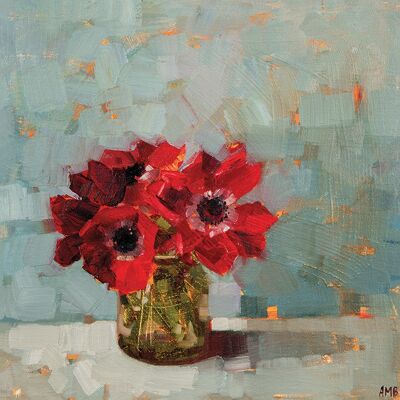 Anne-Marie Butlin (Red Anemones) , 30 x 30cm , WDC91658