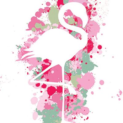 Art Studio (Splatter Silhouette Flamingo) , 40 x 50cm , WDC94782