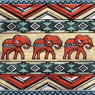 Barry Goodman (Tribal Elephants) , 40 x 40cm , WDC101127