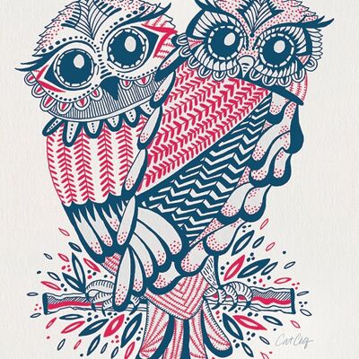 Cat Coquillette (Folk Owls) , 40 x 50cm , WDC94847
