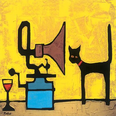 Colin Ruffell (Cat & Gramophone) , 30 x 30cm , WDC91403