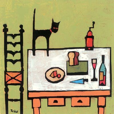 Colin Ruffell (Cat on Table) , 30 x 30cm , WDC91406