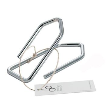 Porte-bouteille en forme de trombone grande taille couleur Chrome argenté 2