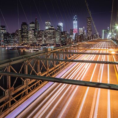 David Clapp (Light Trails, Brooklyn Bridge, New York) , 60 x 80cm , WDC99521