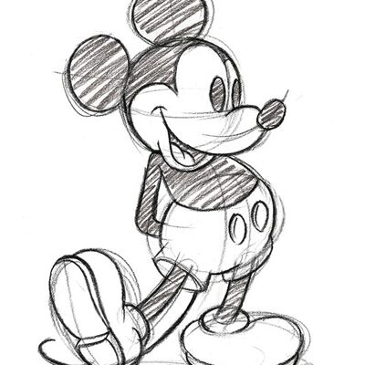 Mickey Mouse (Sketched - Single) , 30 x 40cm , WDC92280