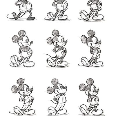 Mickey Mouse (Sketched - Multi) , 30 x 40cm , WDC92282