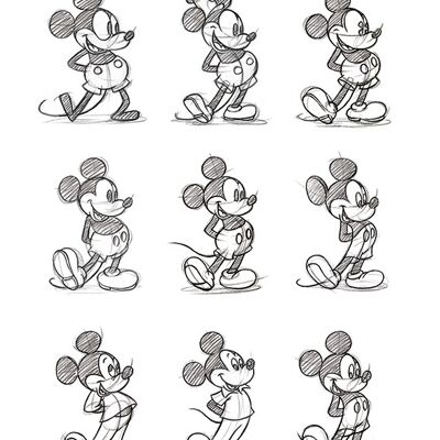 Mickey Mouse (Sketched - Multi) , 40 x 50cm , WDC94314