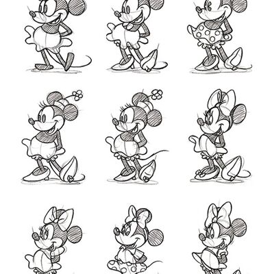 Minnie Mouse (Sketched - Multi) , 60 x 80cm , WDC90563