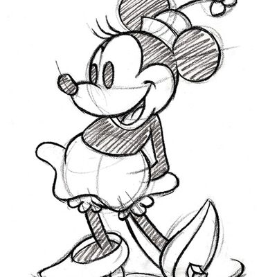 Minnie Mouse (Sketched - Single) , 30 x 40cm , WDC92281
