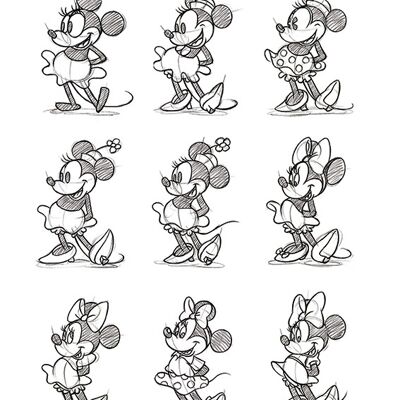 Minnie Mouse (Sketched - Multi) , 40 x 50cm , WDC94315