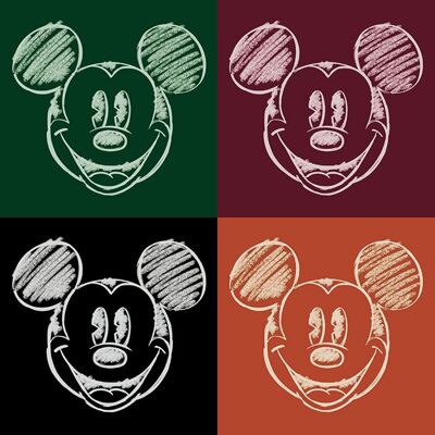 Mickey Mouse (Chalk Faces) , 40 x 40cm , WDC101131
