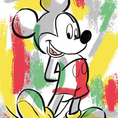Mickey Mouse (Paint Stripes) , 60 x 80cm , WDC100469