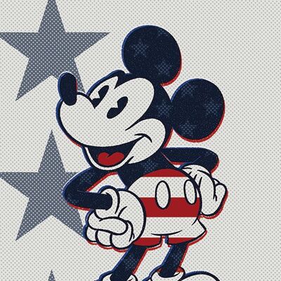 Mickey Mouse (Retro Stars n' Stripes) , 60 x 80cm , WDC100473