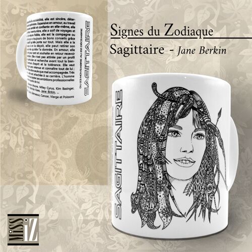 Mug ASTRO - Signe du Sagittaire - Jane Berkin