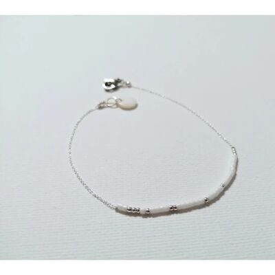 Bracelet minimaliste Charline argent et blanc