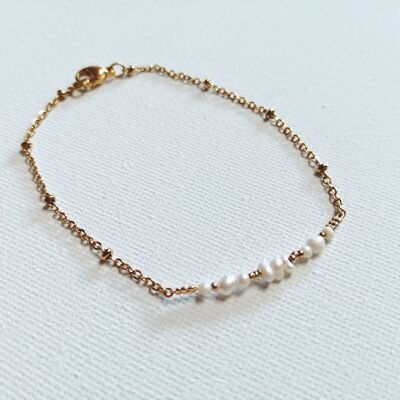Aurore bracelet cultured pearls and gold