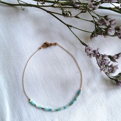 Charline blue and gold minimalist bracelet