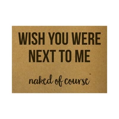 Postcard Wish you were next to me, naked of course