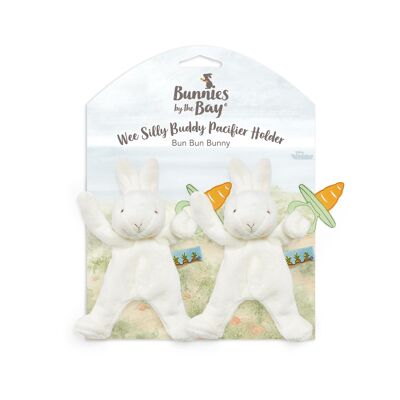 Bunnies By The Bay cuddle cloth with pacifier holder Rabbit white - 2 pieces