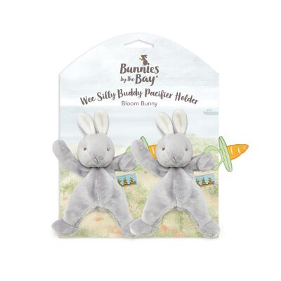 Bunnies By The Bay cuddle cloth with pacifier holder Rabbit gray - 2 pieces