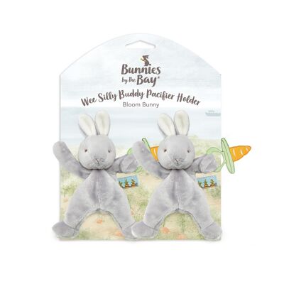 Bunnies By The Bay knuffeldoekje met speenhouder Konijn grijs - 2 stuks