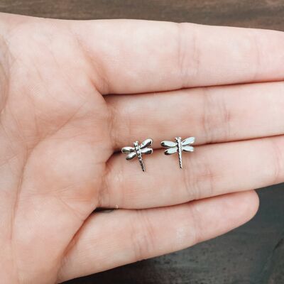 Pendientes Pin Dragonfly Silver