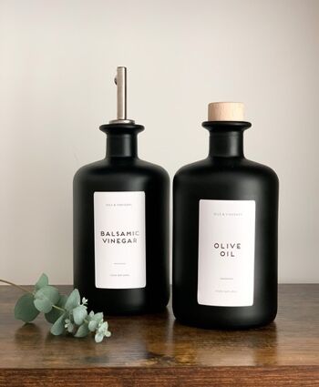 bouteilles-en-verre-noir-huile-d'olive-vinaigre-verseur-bouteille-de-stockage-300ml-500ml-107 - 2 x Medium 2