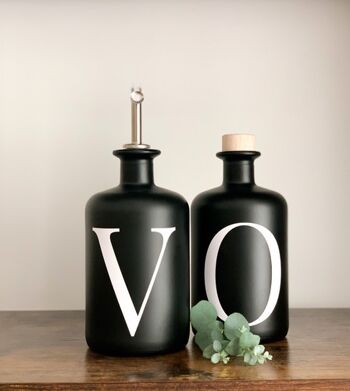 bouteilles-en-verre-noir-huile-d'olive-vinaigre-verseur-bouteille-de-stockage-300ml-500ml-107 - 2 x Medium 3