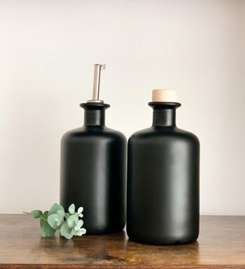 bouteilles-en-verre-noir-huile-d'olive-vinaigre-verseur-bouteille-de-stockage-300ml-500ml-125 - Petit 300ml 1