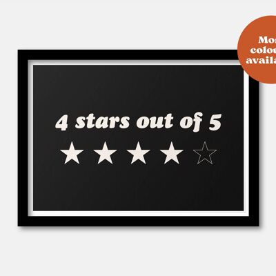 4 stars out of 5 print Black A5
