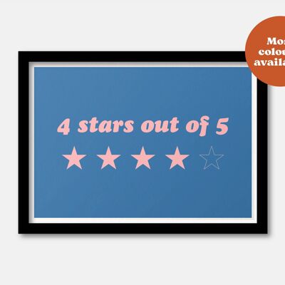 4 stars out of 5 print Blue A5