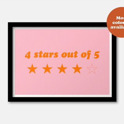 4 stars out of 5 print Pink A5