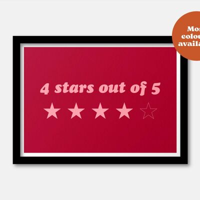 4 stars out of 5 print Red A5