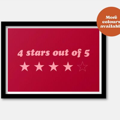 4 stars out of 5 print Red A4