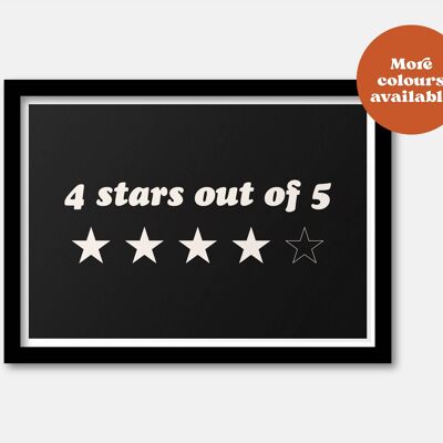 4 stars out of 5 print Black A3