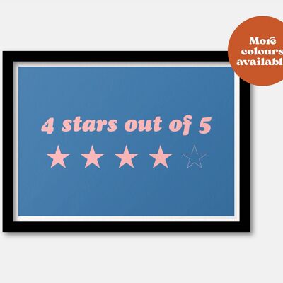 4 stars out of 5 print Blue A3