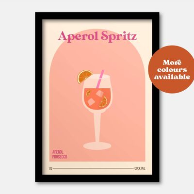 Aperol Spritz cocktail print A3