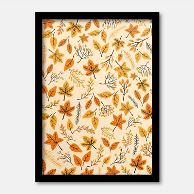 Autumn leaf pattern print A3